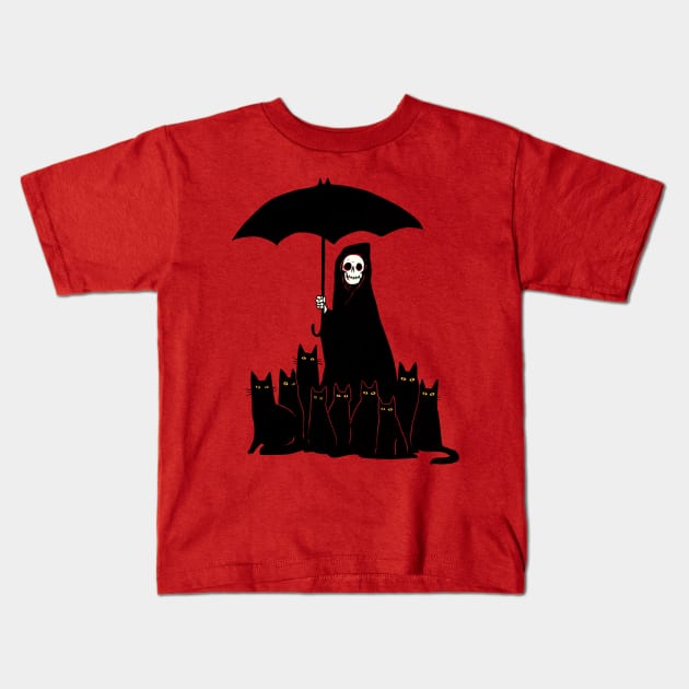 Death and cats Kids T-Shirt by ppmid